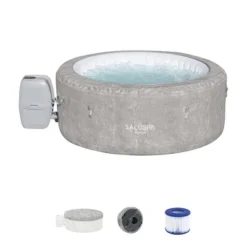 Bestway Miami SaluSpa Inflatable Round Outdoor Hot Tub With 140 Soothing AirJets, Filter Cartridges, Pump, And Insulated Cover -Water Sports Equipment GUEST 06bdac5b 8d3a 4fb9 97a3 58c9b17cc8b4