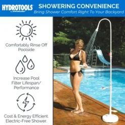 HYDROTOOLS By SWIMLINE Tube Style 7' Poolside Shower W/Adjustable Head & Foot Tap Spigot & Valve Controls For Outdoor Backyard Beach Spa -Water Sports Equipment GUEST 0876e947 a0e4 4ab2 8487 06a3579a9c88