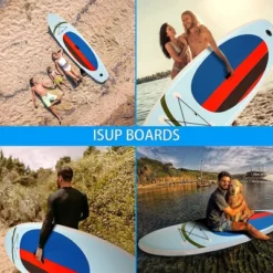 Ancheer 10 Foot Long Inflatable Stand Up Paddle Board With Carry Bag, Paddle, Coil Leash, And Repair Kit With 265 Pound Capacity, Red -Water Sports Equipment GUEST 0ffb3bb1 a10d 4441 9240 7090b4741cd3