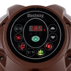 Bestway 54190E SaluSpa Helsinki 7 Person Portable Inflatable Round Hot Tub Spa With 81 Air Jets, Cover, Pump, And Integrated Filter, Wood Print -Water Sports Equipment GUEST 179b9d57 08f4 4ff9 9b32 cf39e5d26a4c