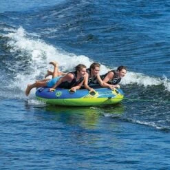 O'Brien Screamer Inflatable Single Person 60 Inch Round Water Sports Towable Tube For Boating With Quick Connect Tow Hook And Lightning Air Inflation -Water Sports Equipment GUEST 1818f9ad 0bfd 481c 9832 a8ebcb539ff3