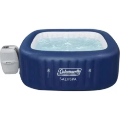 Bestway Coleman Hawaii AirJet 4 To 6 Person Inflatable Hot Tub Square Portable Outdoor Spa With 140 AirJets And Energy Efficient Saving Cover, Blue -Water Sports Equipment GUEST 19074dfa bdc1 42a3 b081 fdbf4c674c8d