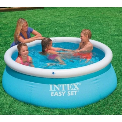 Intex 28101EH Easy Set 6 Foot X 20 Inch Round Above Ground Outdoor Backyard Kids Swimming Pool, 234 Gallons Of Water Capacity, Blue 5 Intex 28101EH Easy Set 6 Foot X 20 Inch Round Above Ground Outdoor Backyard Kids Swimming Pool, 234 Gallons Of Water Capacity, Blue - Image 5