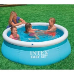 Intex Easy Set Inflatable Puncture Resistant Above Ground Portable Outdoor Swimming Pool For Kids And Adults, Blue -Water Sports Equipment GUEST 1c172979 bc3d 430b ad5d a1083749b2a2