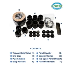 FAFCO System Installation Kit For In-Ground Swimming Pool Solar Heating Systems With Genuine Heat And UV-Resistant Accessories And Hardware