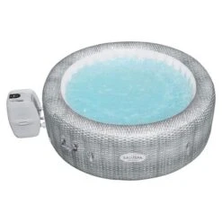Bestway SaluSpa Honolulu AirJet 4 To 6 Person Inflatable Hot Tub Round Portable Outdoor Spa With 140 AirJets And EnergySense Energy Saving Cover, Grey -Water Sports Equipment GUEST 2f5013cf 3e26 4857 aaa4 dfc859be57ea