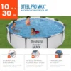 Bestway Steel Pro MAX 10 Foot X 30 Inch Round Metal Frame Above Ground Outdoor Backyard Swimming Pool Set With 330 GPH Filter Pump