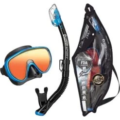 Tusa Serene Adult Mirror Black Series Mask And Snorkel Combo -Water Sports Equipment GUEST 373fc7c3 aee9 45e1 a7e6 9bcf91ce69ee