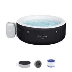 Bestway Miami SaluSpa Inflatable Round Outdoor Hot Tub With 140 Soothing AirJets, Filter Cartridges, Pump, And Insulated Cover -Water Sports Equipment GUEST 3efdab9f 798e 485f 9623 62243b5fd1ea