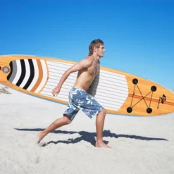 Costway 10' Inflatable Stand Up Paddle Board Surfboard SUP W/ Bag Adjustable Paddle Fin