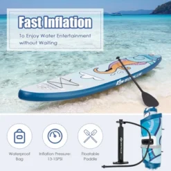 Costway Inflatable Stand Up Paddle Board Surfboard W/Aluminum Paddle Pump -Water Sports Equipment GUEST 44919674 bf40 456b a73c a263d0ffcd41