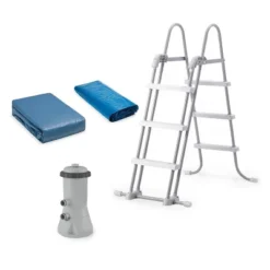 Bestway Steel Pro MAX 15'x42" Round Metal Frame Above Ground Outdoor Swimming Pool With 1,000 Filter Pump, Ladder, And Cover -Water Sports Equipment GUEST 488b5820 4bcd 4671 90b5 0475228da231