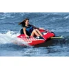 Airhead AHVI-F1 Viper 1 Single Rider Cockpit Red Inflatable Lake Boating Water Towable Tube With Backrest, Tow Point, Handles And Boston Valve