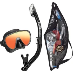 Tusa Serene Adult Mirror Black Series Mask And Snorkel Combo -Water Sports Equipment GUEST 51a86ab0 be6f 4b09 8a57 6fe774c0023f
