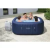 Bestway Hawaii SaluSpa 6 Person Inflatable Square Outdoor Hot Tub With 114 Soothing AirJets, Filter Cartridges, Pump, And Insulated Cover, Blue