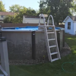 Confer Plastics 7200 Roll Guard 48-56" A Frame Safety Above Ground Outdoor Patio Swimming Pool Platform Ladder Steps - Warm Gray -Water Sports Equipment GUEST 55bf9d58 9e40 47f5 bd6e e11ab512e3ab