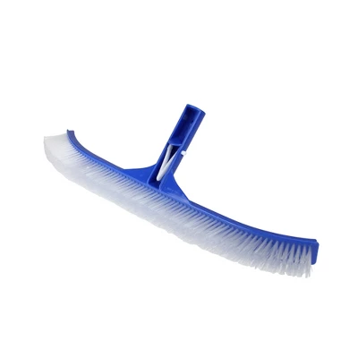 Pool Central Standard Curve Nylon Bristle Wall Brush With Aluminum Support 17.5" - Blue 1 Pool Central Standard Curve Nylon Bristle Wall Brush With Aluminum Support 17.5" - Blue