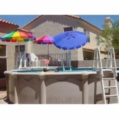 Vinyl Works SLA A-Frame Adjustable 48-56 Inch Above Ground Pool Ladder, White -Water Sports Equipment GUEST 59e45aa2 c54b 4508 8f3a 694f65c68506