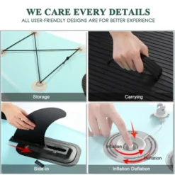 Ancheer ISUP Inflatable Stand Up Paddle Board With Carry Bag, Floating Paddle, Coil Leash, And Repair Kit With 265 Pound Capacity, Lake Blue 7 Ancheer ISUP Inflatable Stand Up Paddle Board With Carry Bag, Floating Paddle, Coil Leash, And Repair Kit With 265 Pound Capacity, Lake Blue -Water Sports Equipment GUEST 5f121361 9573 434b 8334 5ef5e7dc93e5