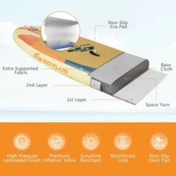 Costway 10.5ft Or 11ft Inflatable Stand Up Paddle Board Surfboard With Bag Aluminum Paddle Pump -Water Sports Equipment GUEST 5fe76e4f 14e6 4e46 bde1 82312441ba19