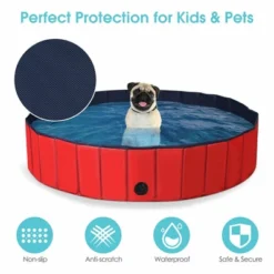 Costway 55'' Foldable Dog Pet Pool Kiddie Bathing Tub Indoor Outdoor Leakproof Portable -Water Sports Equipment GUEST 6193c430 5785 49e1 96d0 84a6fd41db61