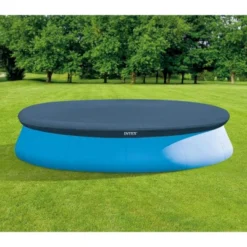 Intex 28026E UV Resistant Deluxe Debris Pool Cover For 13-Foot Intex Easy Set Above Ground Swimming Pool, Vinyl Round Cover With Drain Holes, Blue -Water Sports Equipment GUEST 65e18819 3556 442d 9da2 df8c778c4605