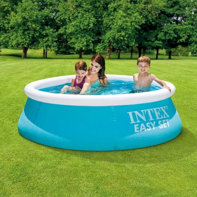 Intex 28101EH Easy Set 6 Foot X 20 Inch Round Above Ground Outdoor Backyard Kids Swimming Pool, 234 Gallons Of Water Capacity, Blue 1 Intex 28101EH Easy Set 6 Foot X 20 Inch Round Above Ground Outdoor Backyard Kids Swimming Pool, 234 Gallons Of Water Capacity, Blue
