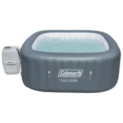 Bestway Coleman Hawaii AirJet 4 To 6 Person Inflatable Hot Tub Square Portable Outdoor Spa With 140 AirJets And EnergySense Energy Saving Cover, Grey -Water Sports Equipment GUEST 66d1eb87 59b1 4256 a65a f04d7721154a