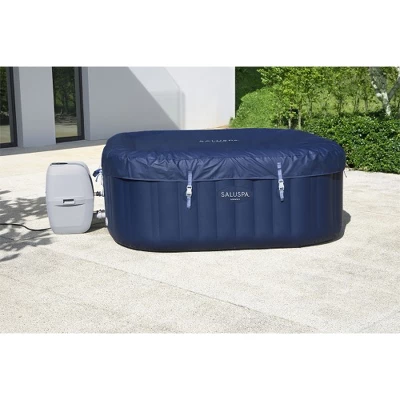 Bestway Hawaii SaluSpa 6 Person Inflatable Square Outdoor Hot Tub With 114 Soothing AirJets, Filter Cartridges, Pump, And Insulated Cover, Blue 4 Bestway Hawaii SaluSpa 6 Person Inflatable Square Outdoor Hot Tub With 114 Soothing AirJets, Filter Cartridges, Pump, And Insulated Cover, Blue - Image 4