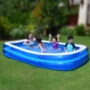 Pool Central 10' Blue And White Inflatable Rectangular Swimming Pool