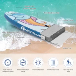 Costway Inflatable Stand Up Paddle Board Surfboard W/Aluminum Paddle Pump -Water Sports Equipment GUEST 72f0525a 3db9 4662 bba8 d1c1e3e22ef9