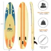 Costway 10.5ft Or 11ft Inflatable Stand Up Paddle Board Surfboard With Bag Aluminum Paddle Pump