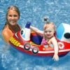 Swim Central Red And Blue Inflatable Transportation Rider Tug Boat Swimming Pool Baby Float, 29.5-Inch