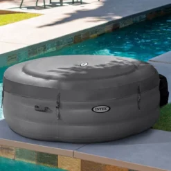 Intex Simple Spa 4 Person Outdoor Portable Inflatable Round Heated Hot Tub Spa With 100 Bubble Jets, Filter Pump And Cover, Gray -Water Sports Equipment GUEST 767a22d5 9e55 44f3 8973 073787d3f8d5 1