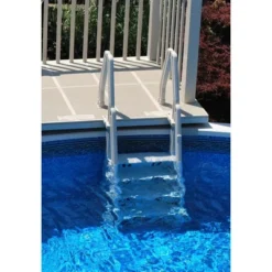 Vinyl Works Deluxe Adjustable 24-Inch Wide In-Pool Step Ladder Entry System For 46 To 60 Inch High Above Ground Swimming Pools With Non-Slip Steps -Water Sports Equipment GUEST 78e445d1 2900 4255 993e 459051b1dbcc