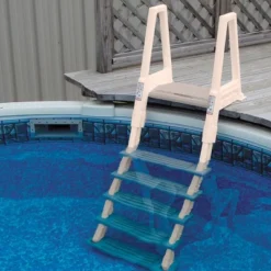 Confer 6000X 46"-56" Heavy Duty Adjustable Above Ground Swimming Pool Ladder With Built-In Safety Features - Beige/Gray -Water Sports Equipment GUEST 7a5c3c93 99f6 45d0 b1c4 93bc5d38f0f6