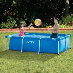 Intex 8.5ft X 26in Rectangular Frame Above Ground Quick Easy Set Up Backyard Outdoor Swimming Pool With Drain Plug For Ages 6 And Up, Blue -Water Sports Equipment GUEST 7b97cd6a a3e5 4ca9 b4d1 e7149fd15bc2