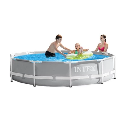 Intex 10ft X 10ft X 30in Pool W/ 10 Foot Round Pool Cover And Filter Cartridge 2 Intex 10ft X 10ft X 30in Pool W/ 10 Foot Round Pool Cover And Filter Cartridge - Image 2