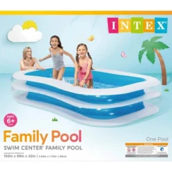 Intex Inflatable 8.5' X 5.75' Swim Center Family Pool For 2-3 Kids, Blue & White -Water Sports Equipment GUEST 84c0547c fff4 4736 a2bf 312c5f1ca4ac