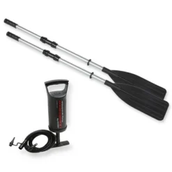 Intex Excursion 5 Person Inflatable 12V Transom Mount Boat Trolling Motor Boat With 2 Aluminum Oars, Pump, And Motor Mount Kit -Water Sports Equipment GUEST 888b7454 54b3 4872 929d 059f81debb8c