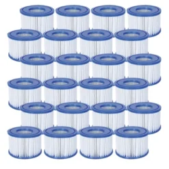 Bestway Lightweight Filter Pump Type VI Replacement Drop Down Cartridges For SaluSpa Inflatable Hot Tub Spas (24 Pack)