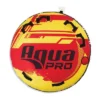 AquaPro 50 Inch And 60 Inch Heavy Duty Double Stitched Nylon Deck Style Water Towable Single Person Rider Tubes W/ Quick Rope Connection, Yellow & Red