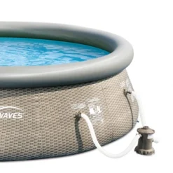 Summer Waves P10012362 Quick Set 12ft X 36in Outdoor Round Ring Inflatable Above Ground Swimming Pool With Filter Pump & Filter Cartridge -Water Sports Equipment GUEST 91e3fd89 b770 45ee a01e b2f8360e3b50