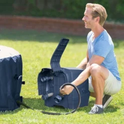 Intex 28449EP PureSpa Plus Greystone Inflatable Square Hot Tub Spa, 83 X 28" & Tablet Mobile Phone Spa Tray Accessory With LED Light Strip, White -Water Sports Equipment GUEST 982b3799 1b27 4bd4 afa6 d9616d977f58 2