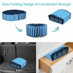 Costway 55'' Foldable Dog Pet Pool Kiddie Bathing Tub Indoor Outdoor Portable Leakproof -Water Sports Equipment GUEST 98e283de cc7d 4b13 956e a9c115e24ed7