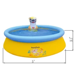 JLeisure Sun Club 12010 5 Foot X 16.5 Inch 1 To 2 Person Capacity 3D Kids Outdoor Above Ground Inflatable Kiddie Swimming Pool, Blue -Water Sports Equipment GUEST 9ddbd96c 6bf5 4967 9d41 2192312e6059