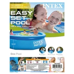 Intex 10'x30'x30" Inflatable Round Swimming Pool & 10' Pool Debris Cover Tarp -Water Sports Equipment GUEST afd9d781 08c1 416a 919a 5e6d83787080