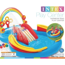 Intex 9.75ft X 6.3ft X 53in Rainbow Slide Kids Play Inflatable Pool Ring Center -Water Sports Equipment GUEST b0fe9605 abc1 4419 b1a4 679167e20076