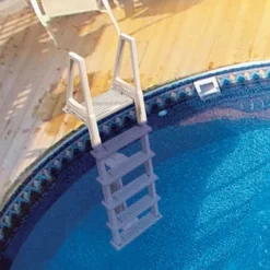 Confer 6000X 46"-56" Heavy Duty Adjustable Above Ground Swimming Pool Ladder With Built-In Safety Features - Beige/Gray -Water Sports Equipment GUEST b1fcc948 0d49 4d4d a7db fb333905d2cf