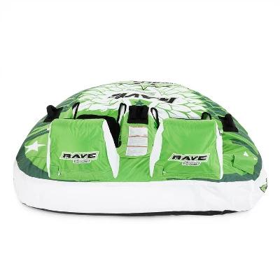 Rave Sports Warrior II Heavy Duty 2 Rider Person Double Hammock Seat Style Foam Backrest Inflatable Towable Tubing Water Sports Boat Lake Tube, Green 4 Rave Sports Warrior II Heavy Duty 2 Rider Person Double Hammock Seat Style Foam Backrest Inflatable Towable Tubing Water Sports Boat Lake Tube, Green - Image 4